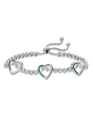 Montana Silversmiths BC3949 Womens Follow Your Arrow Heart Bolo Bracelet Silver