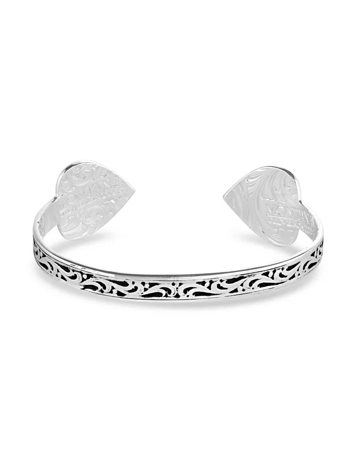 Montana Silversmiths BC4880 Womens Ace of Hearts Cuff Bracelet Silver