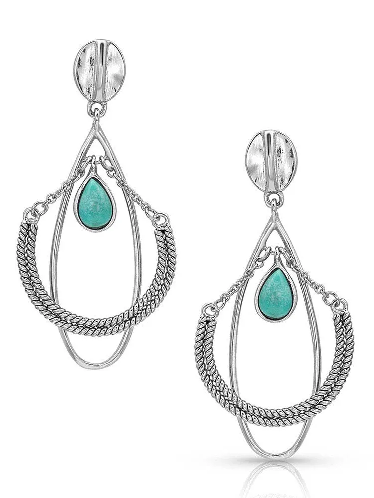 Montana Silversmiths ER4404-D Horseshoe Mobile Turquoise Earrings - D