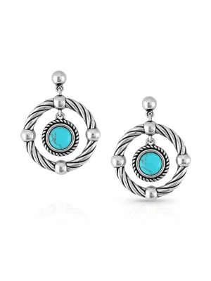 Montana Silversmiths ER5304 Womens Every Direction Turquoise Earrings Silver