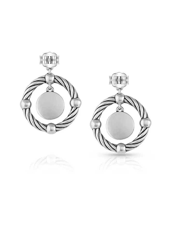 Montana Silversmiths ER5304 Womens Every Direction Turquoise Earrings Silver