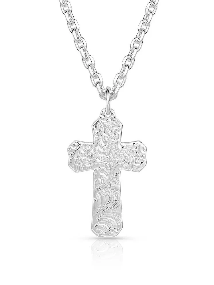 Montana Silversmiths NC3771 Born In the USA Patriotic Cross Necklace