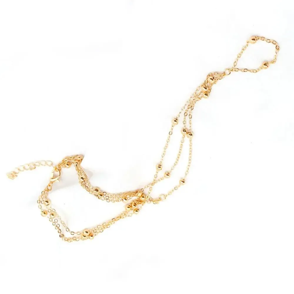 Multilayer Mesh Tassel Anklet