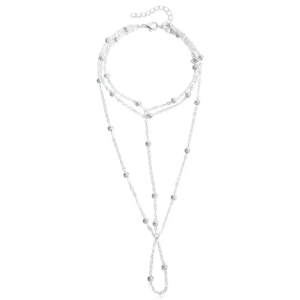 Multilayer Mesh Tassel Anklet