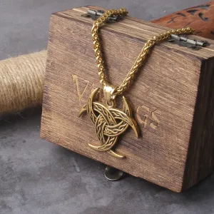 Never Fade Vikings Trinity Necklaces Stainless Steel neopaganism Norse Rune Amulet Pendant
