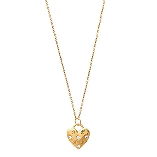 Olivia Burton Yellow Gold Plated Classic Heart Crystal Necklace