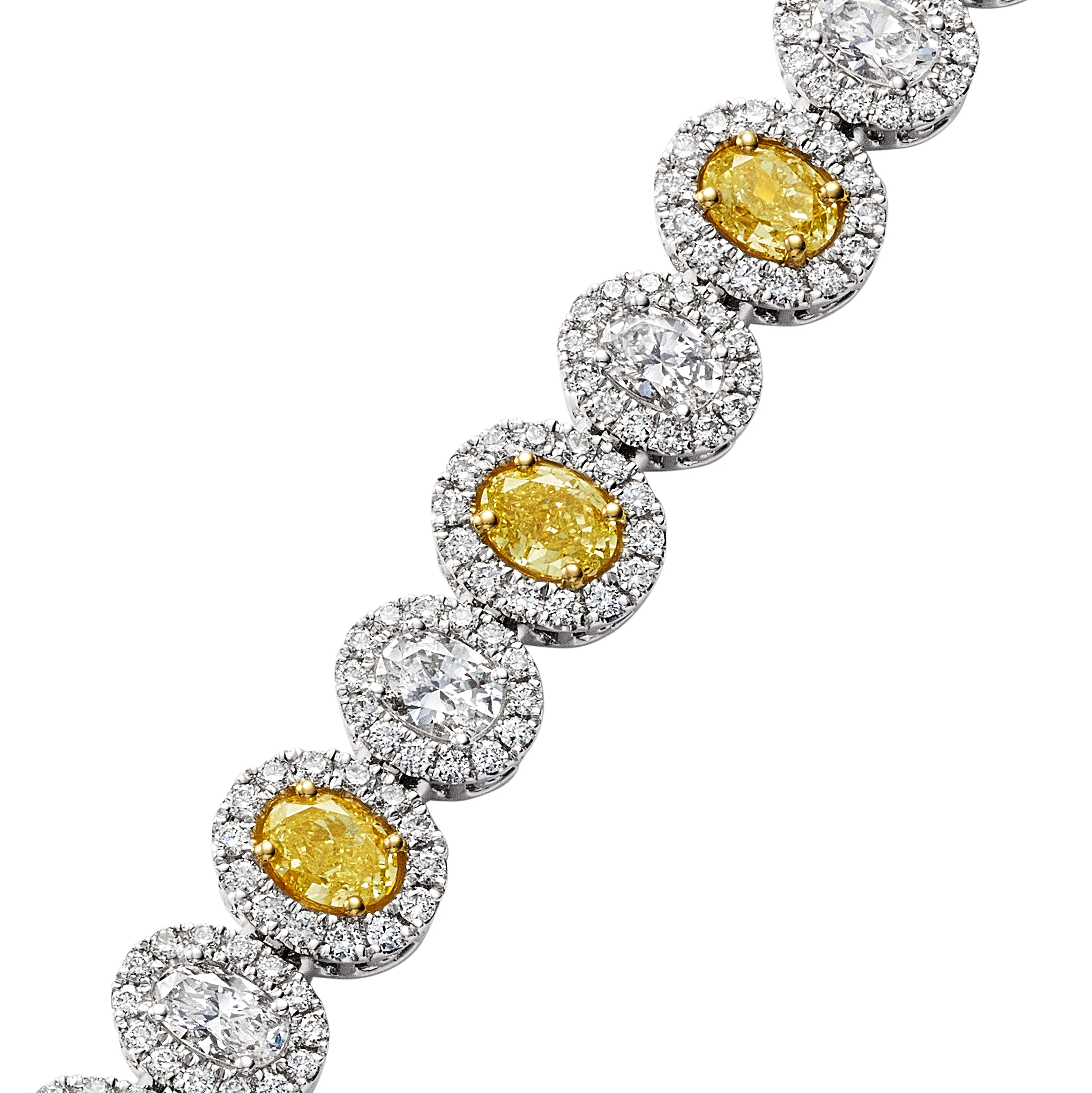 Oval Cut Fancy Yellow Diamond Bracelet, 6 CT