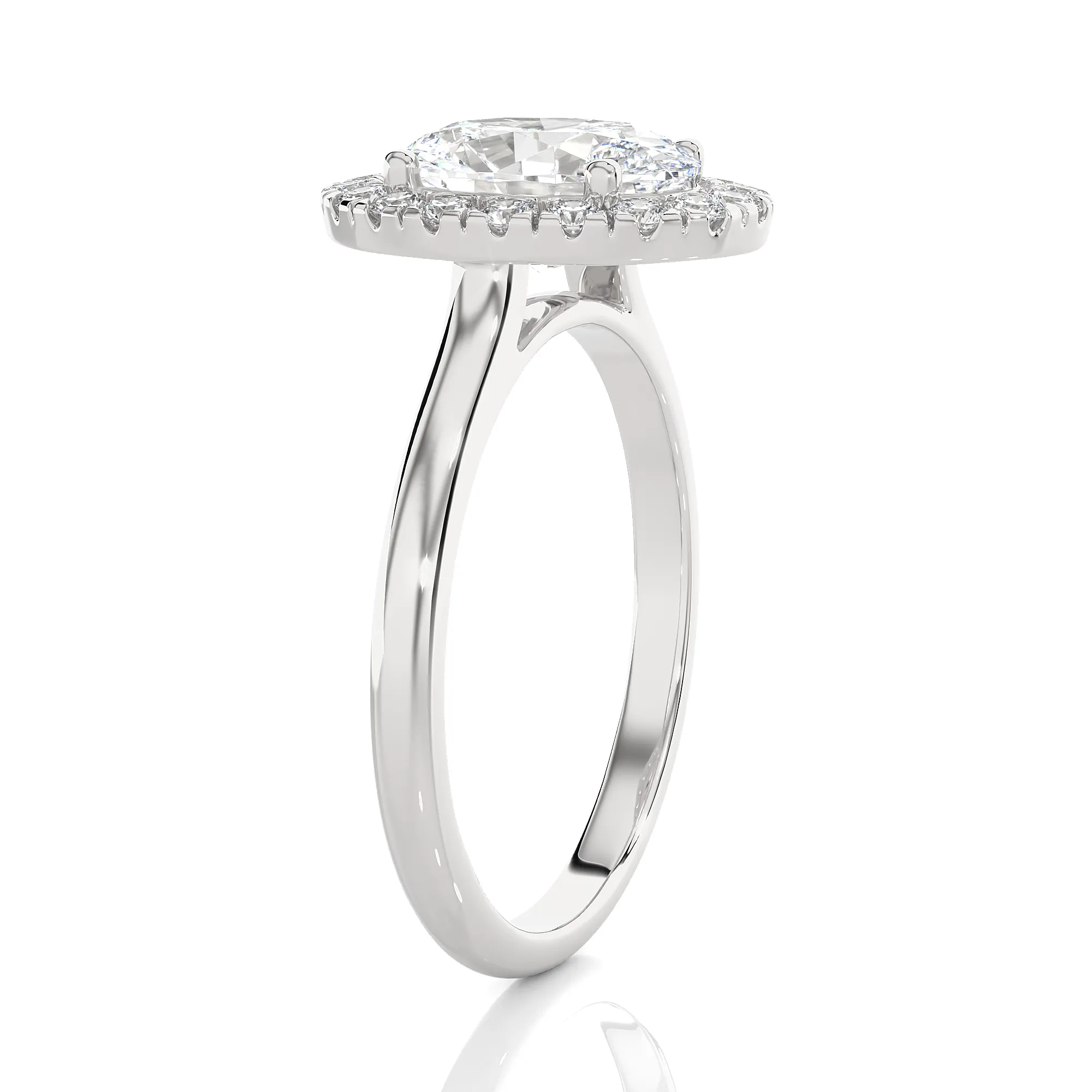 Oval Lab Grown Diamond Halo Engagement Ring