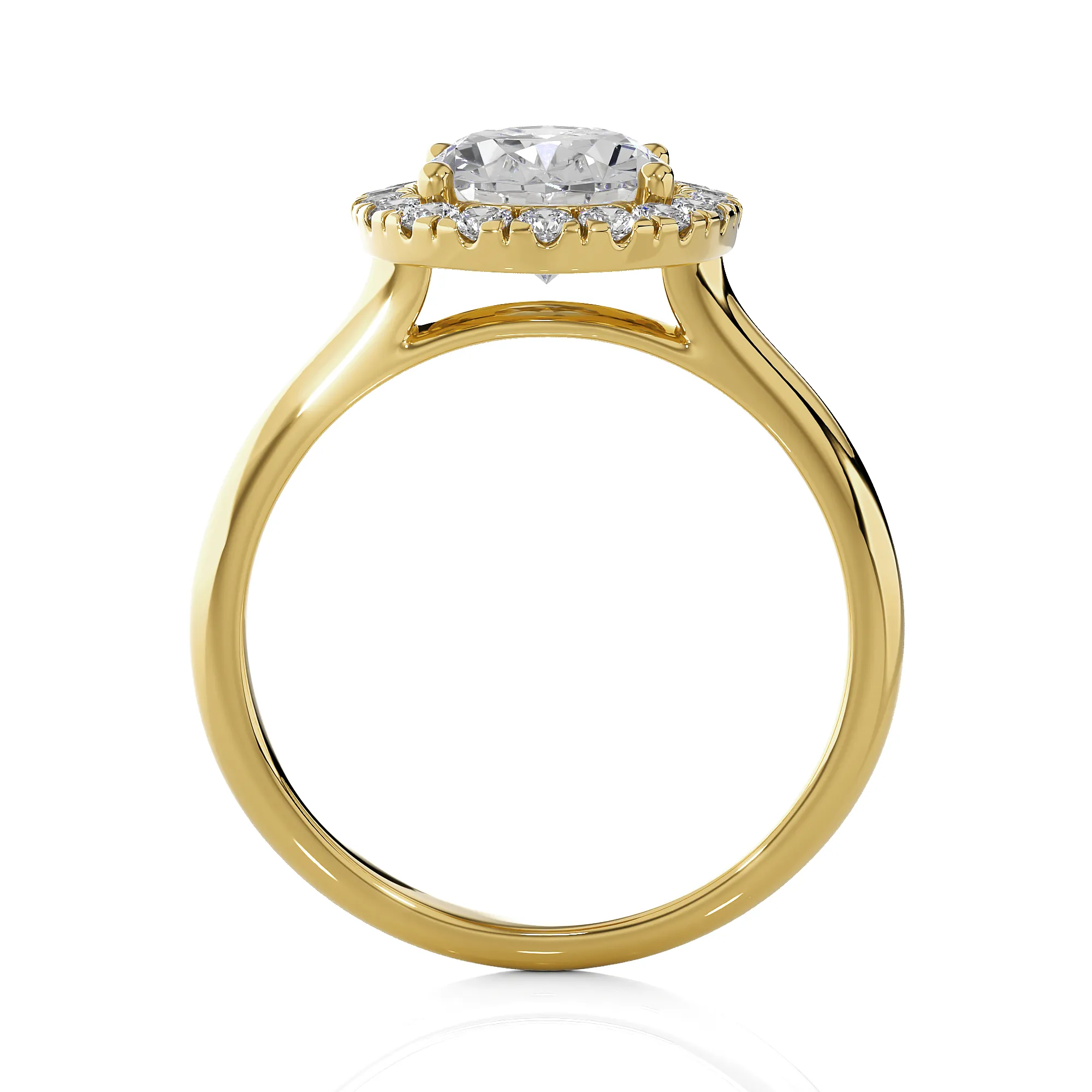 Oval Lab Grown Diamond Halo Engagement Ring