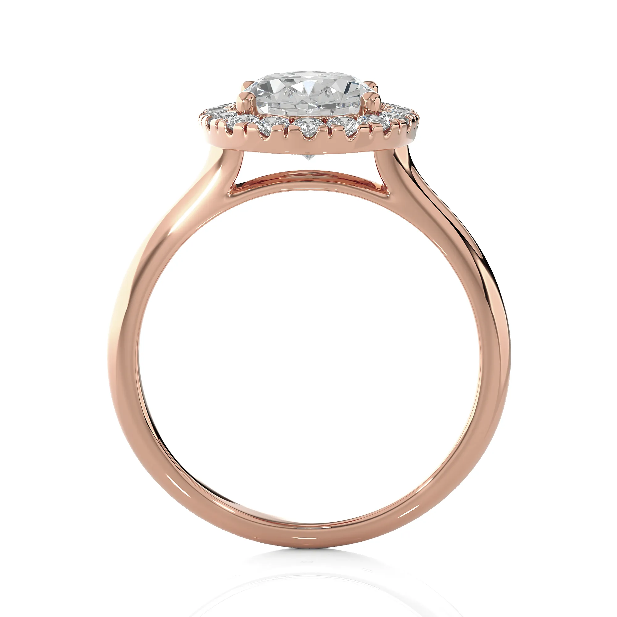 Oval Lab Grown Diamond Halo Engagement Ring