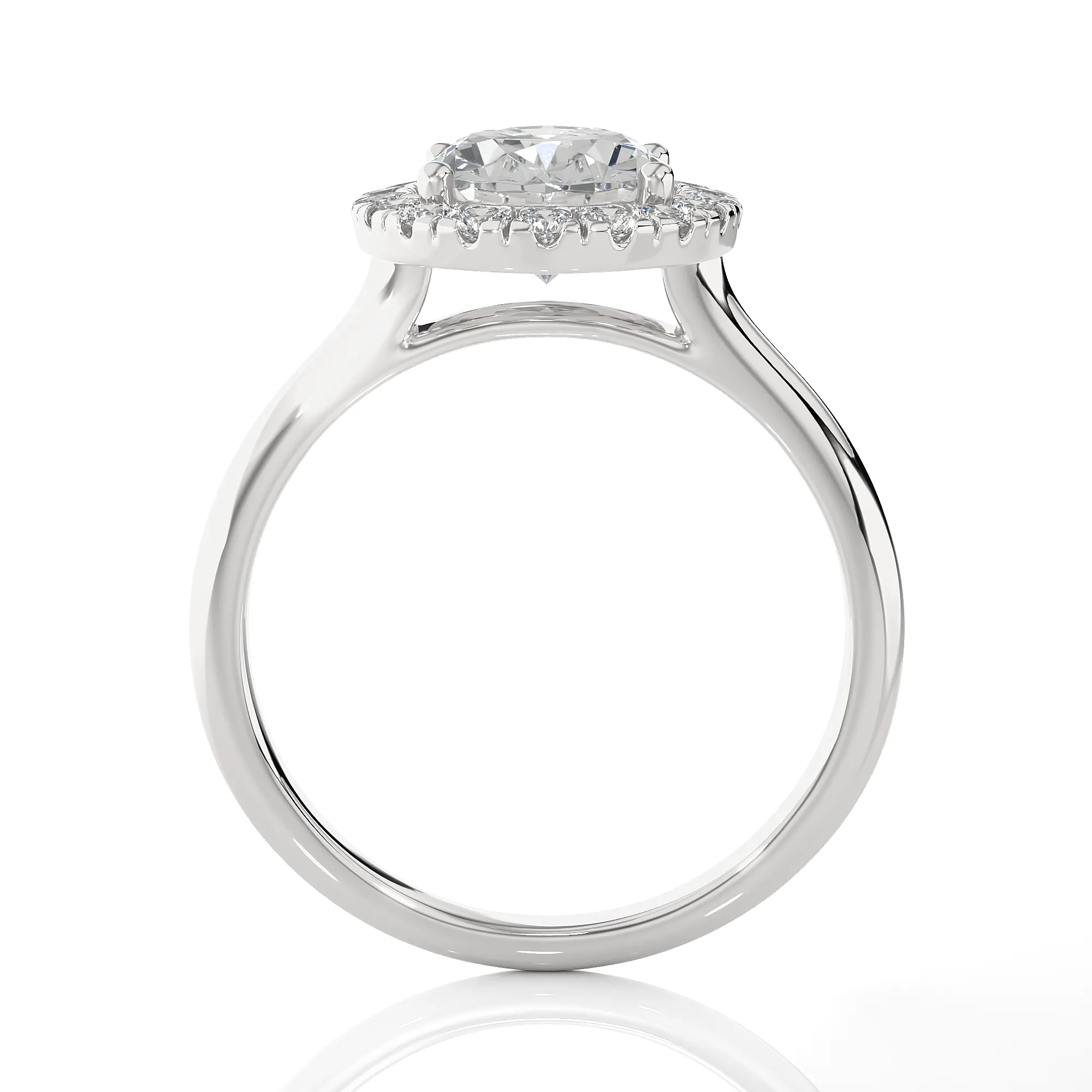 Oval Lab Grown Diamond Halo Engagement Ring