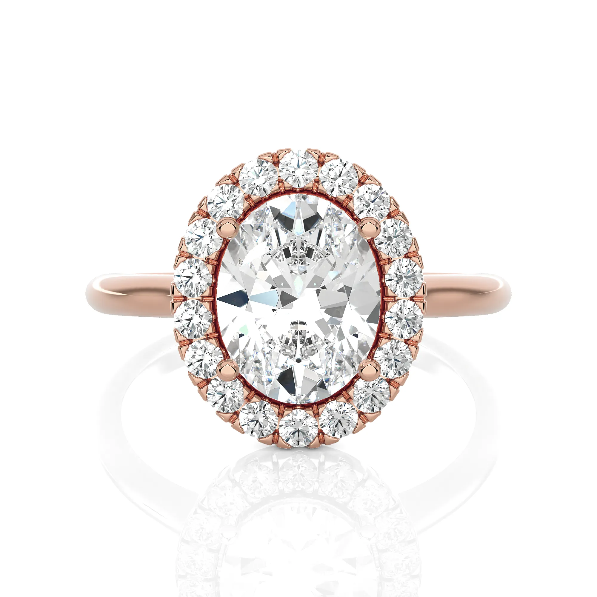Oval Lab Grown Diamond Halo Engagement Ring