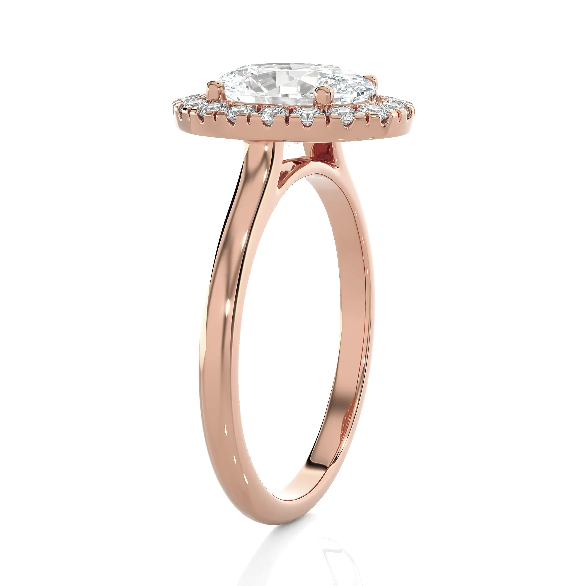 Oval Lab Grown Diamond Halo Engagement Ring
