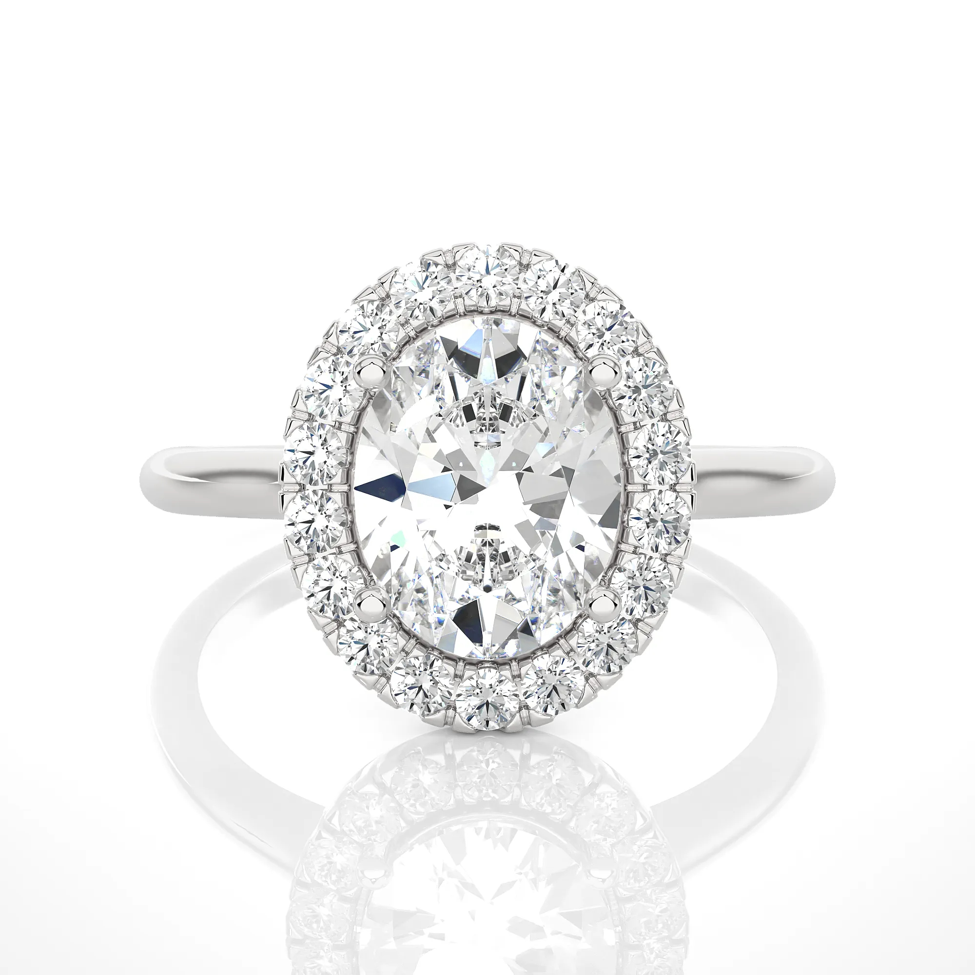 Oval Lab Grown Diamond Halo Engagement Ring