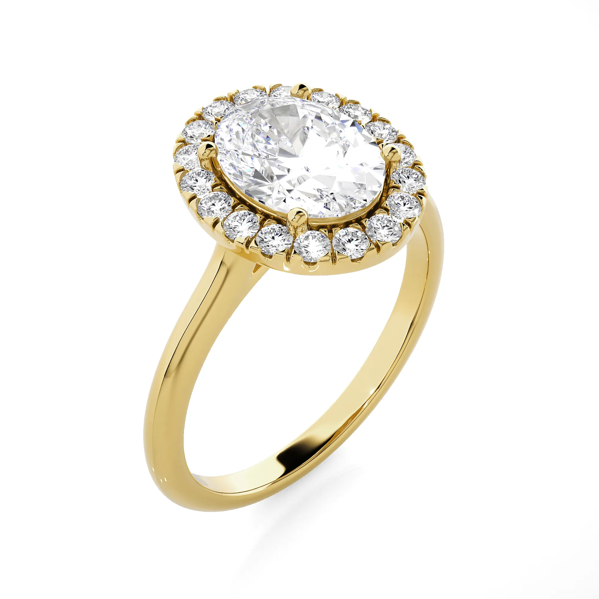 Oval Lab Grown Diamond Halo Engagement Ring