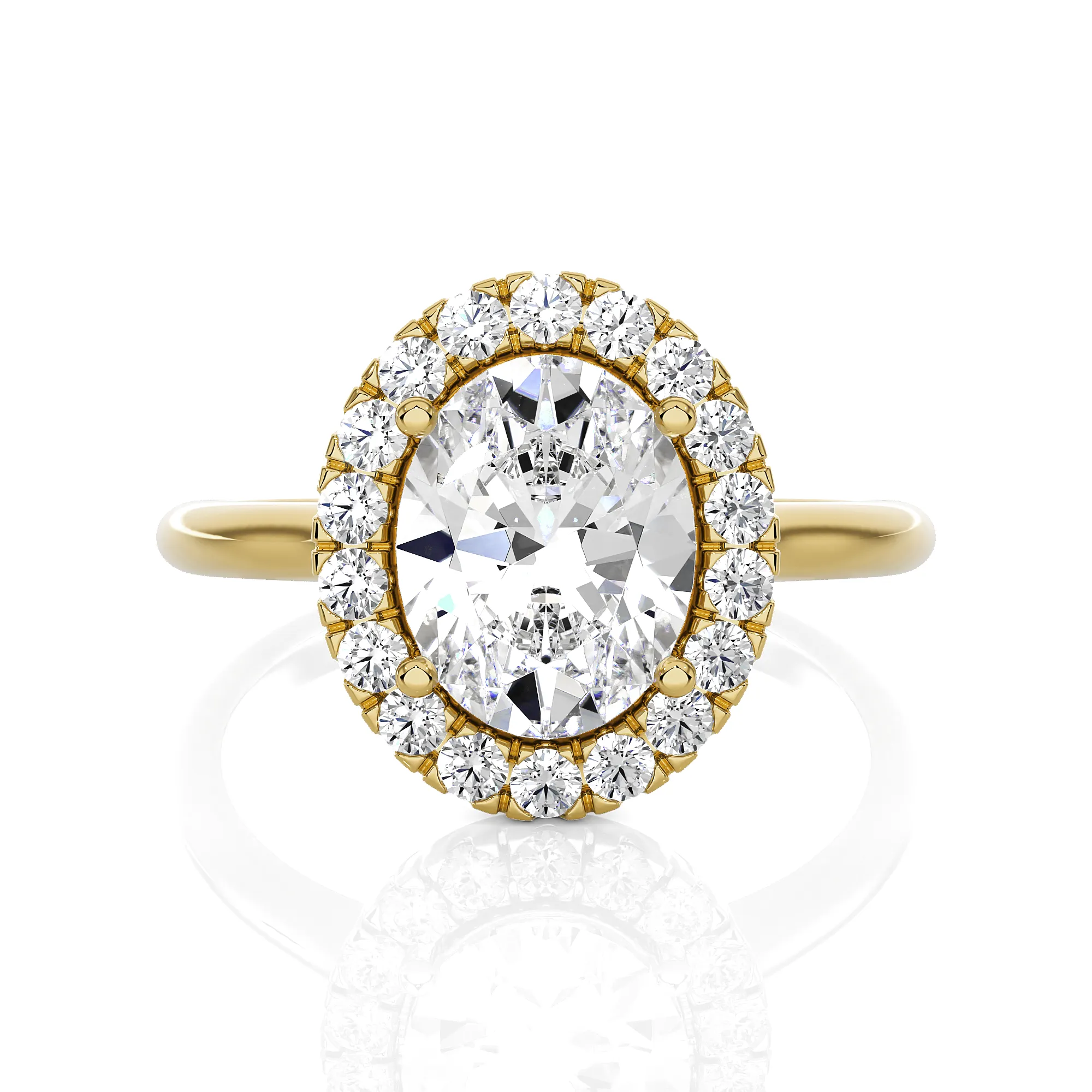 Oval Lab Grown Diamond Halo Engagement Ring