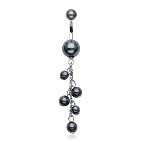 Pearl Acrylic Dangle Belly Rings