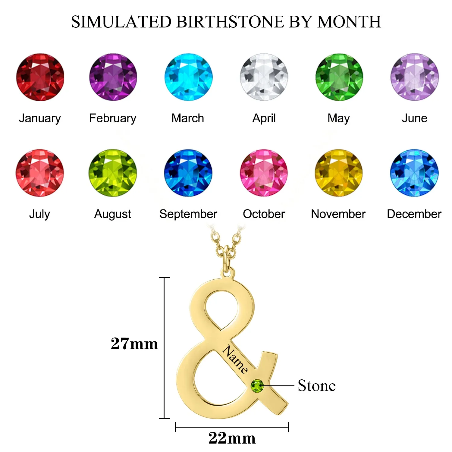 Personalized Birthstone Necklace DN204
