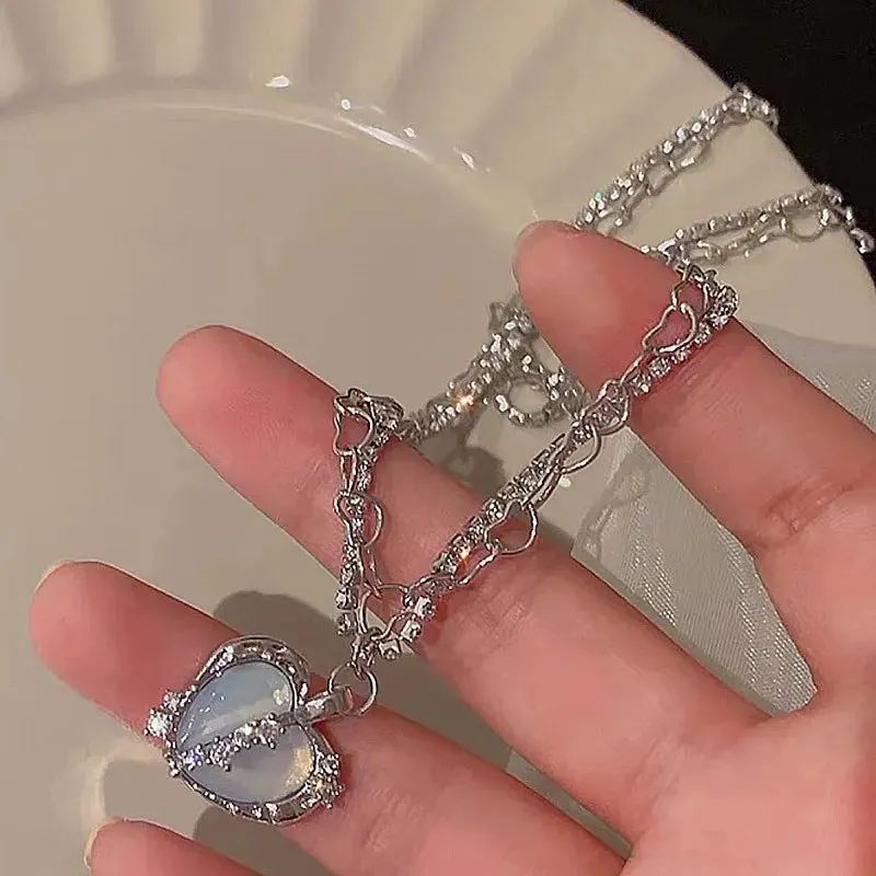 Popular Silver Colour Sparkling Clavicle Chain Choker Necklace Collar For Women Fine Jewelry Wedding Party Birthday Gift