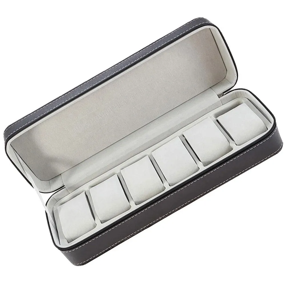 Portable 6 Slots Watch Box Desktop Watch Case Household Watch Organizer
