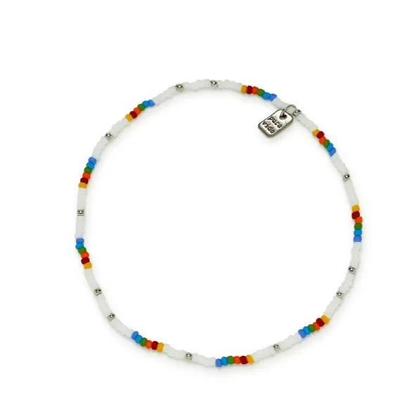 Rainbow Seed Bead Stretch Anklet