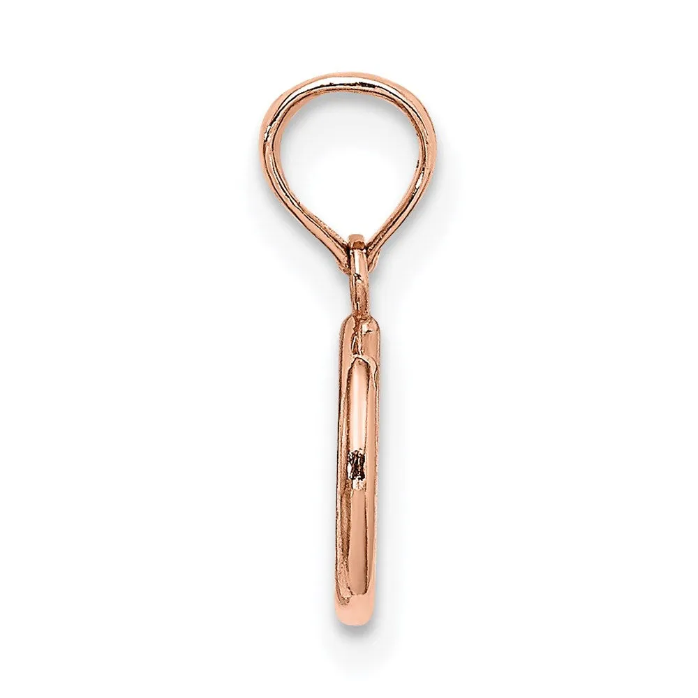 Rose Gold 3D Peace Symbol Pendant