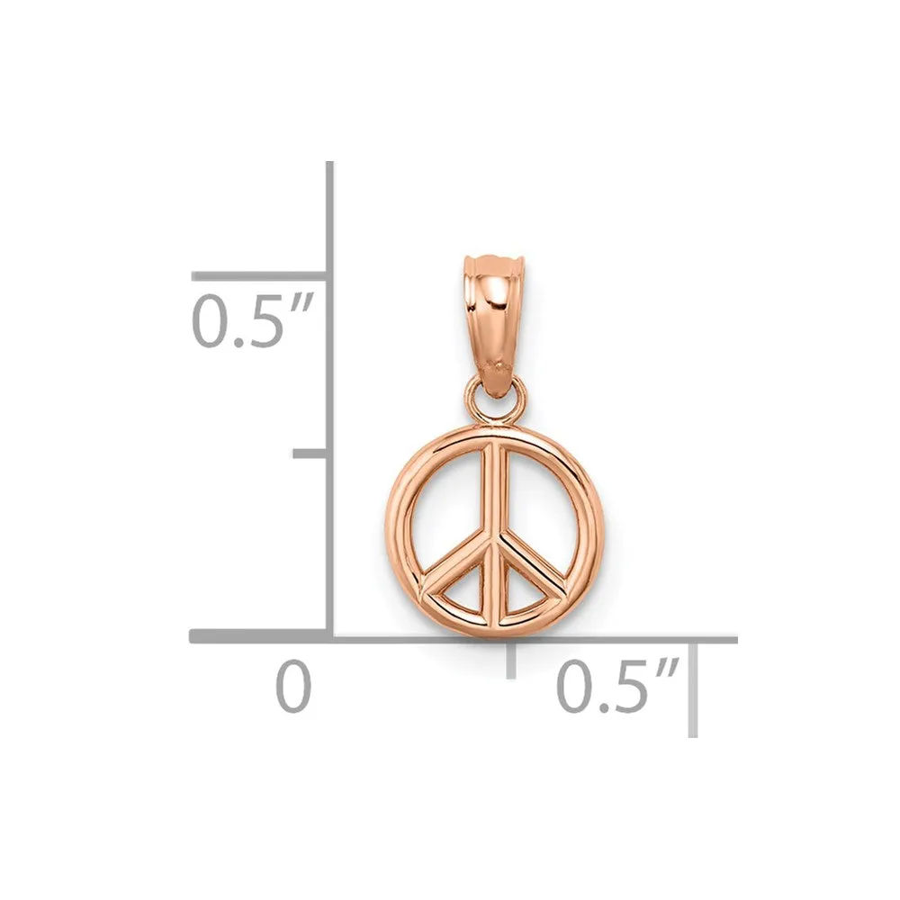 Rose Gold 3D Peace Symbol Pendant