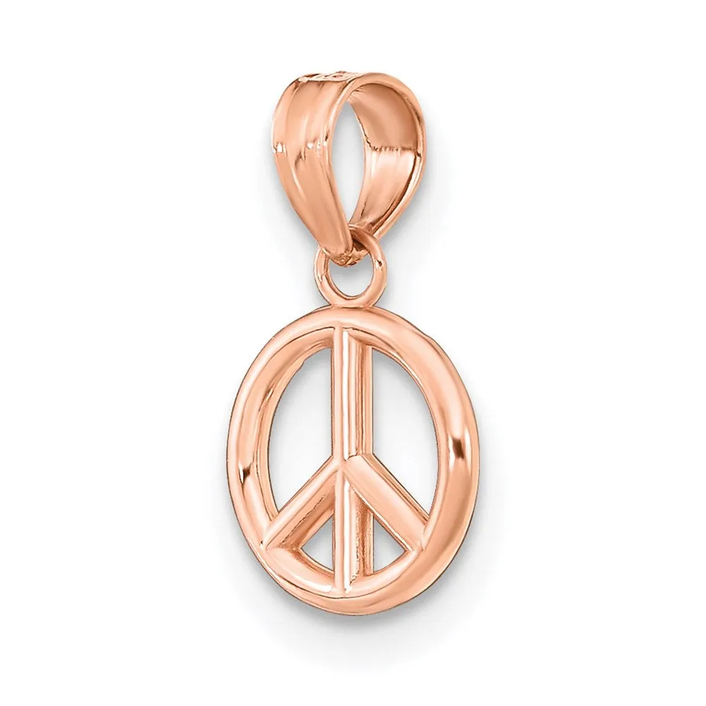 Rose Gold 3D Peace Symbol Pendant