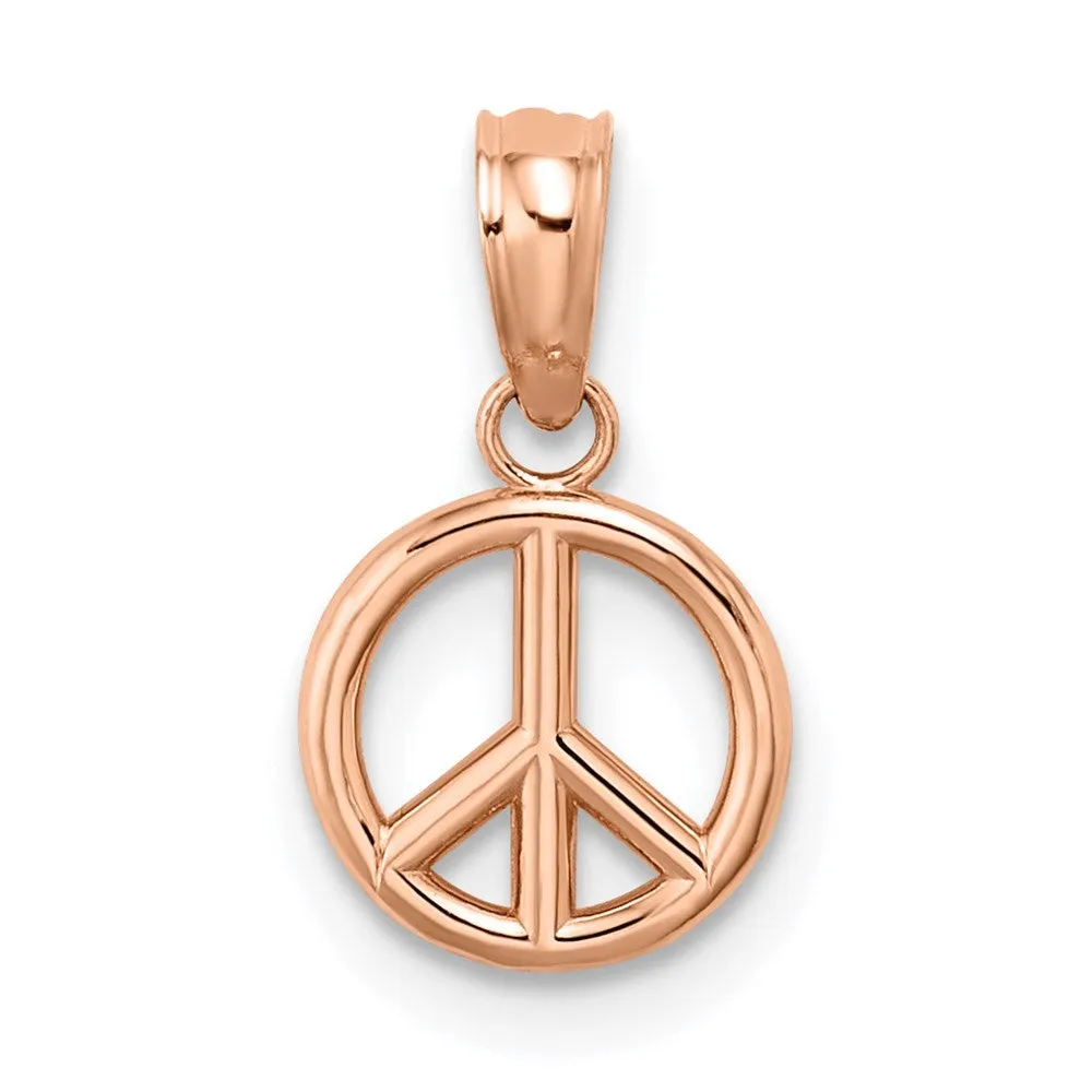 Rose Gold 3D Peace Symbol Pendant