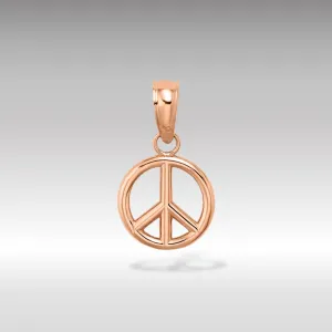Rose Gold 3D Peace Symbol Pendant