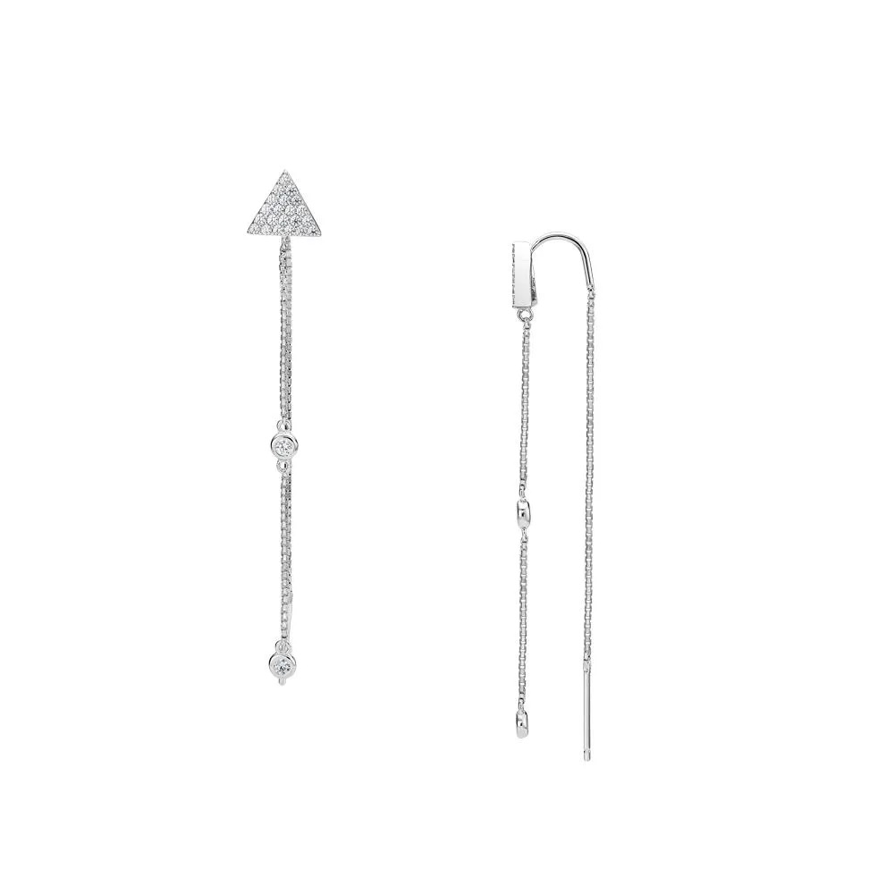 Round Brilliant drop earrings with 0.4 carats* of diamond simulants in sterling silver
