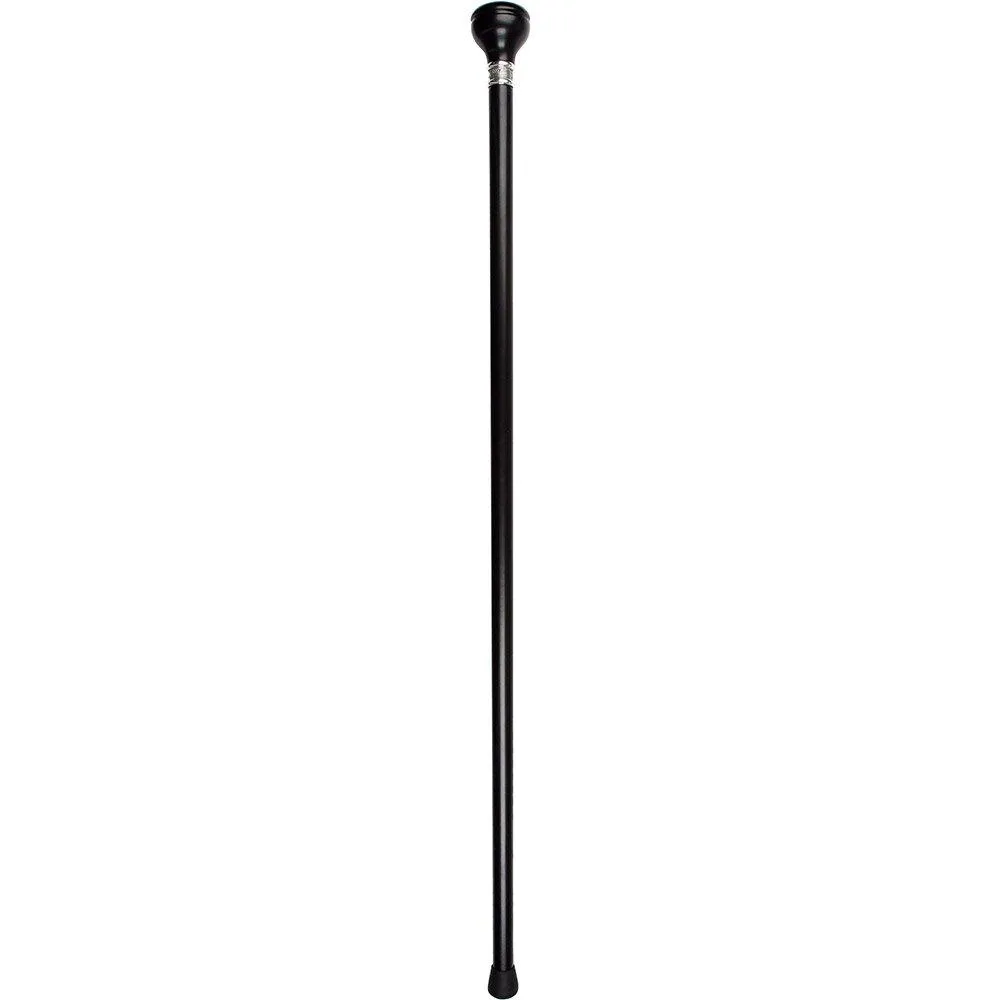 Scratch and Dent Army Knob Walking Stick With Black Beechwood Shaft and Pewter Collar V2074