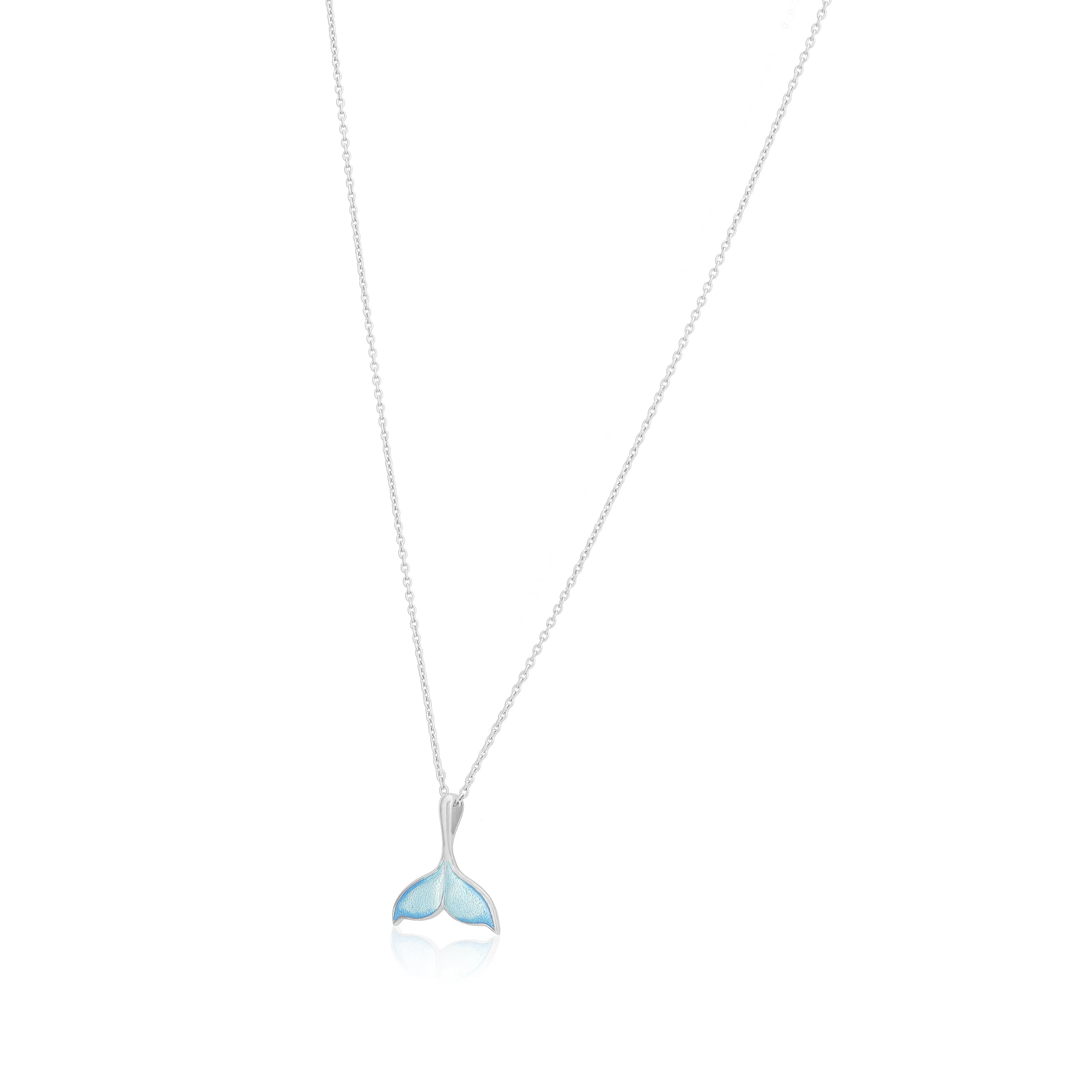 Seafarer’s Whale Tail Rhodium Plated 925 Chain Pendants