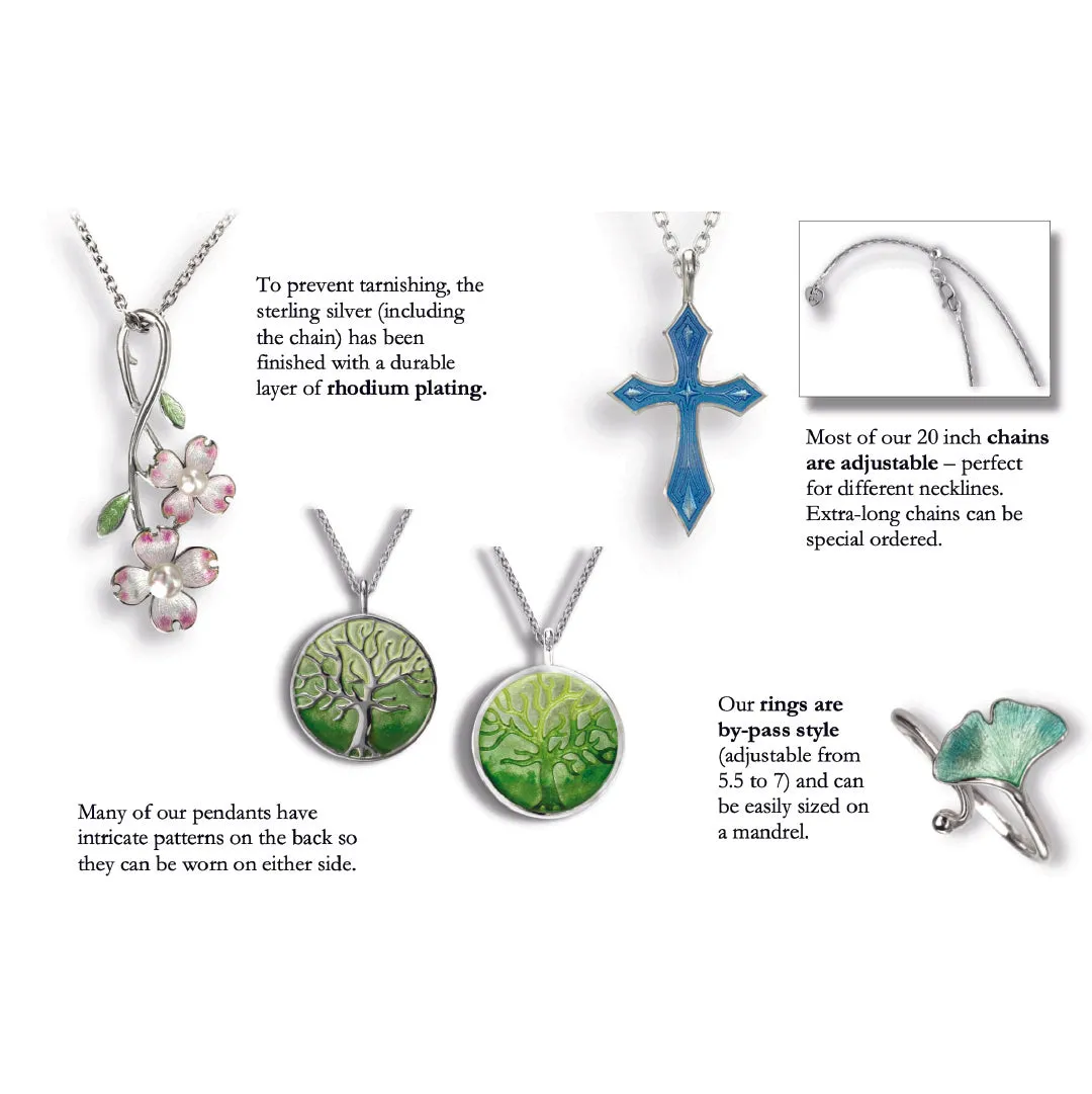 Seafarer’s Whale Tail Rhodium Plated 925 Chain Pendants