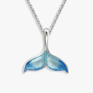 Seafarer’s Whale Tail Rhodium Plated 925 Chain Pendants