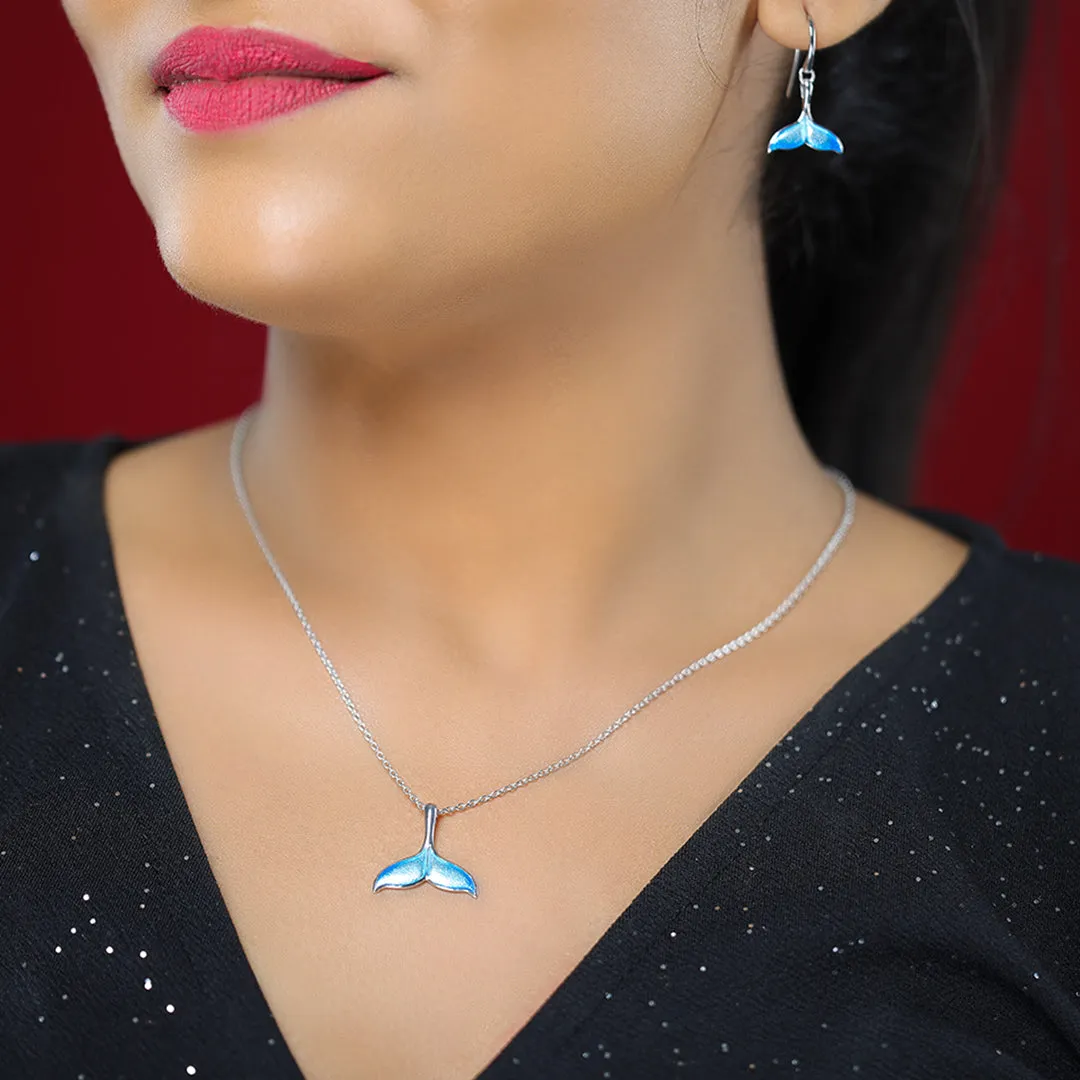 Seafarer’s Whale Tail Rhodium Plated 925 Chain Pendants