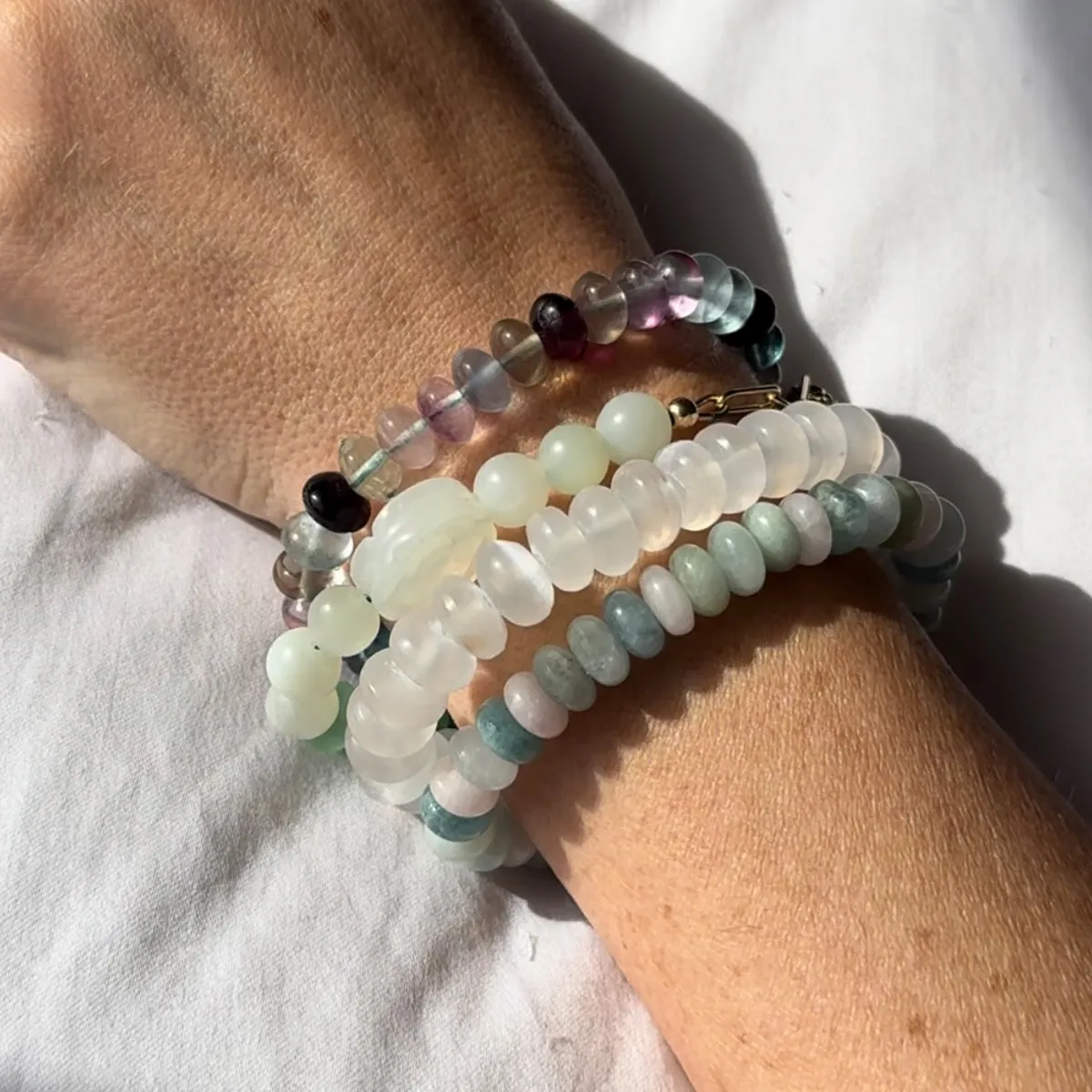 SELENITE CANDY BEADS BRACELET XL BEADS (10MM)