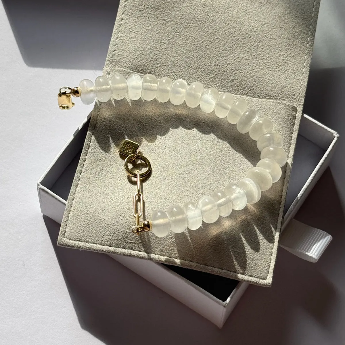 SELENITE CANDY BEADS BRACELET XL BEADS (10MM)