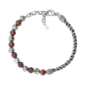 Silver Braided Lava Stone Bracelet | Amen