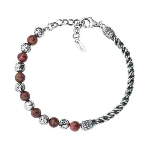 Silver Braided Lava Stone Bracelet | Amen