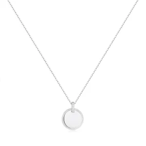 Silver Disc Pendant Necklace