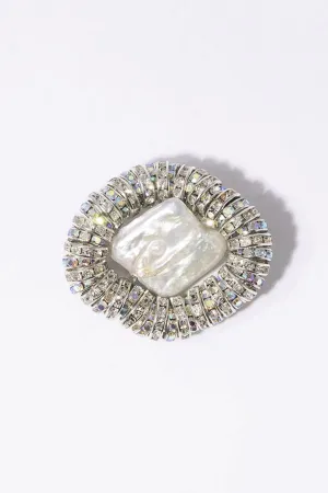 Silver Pearl Brooch