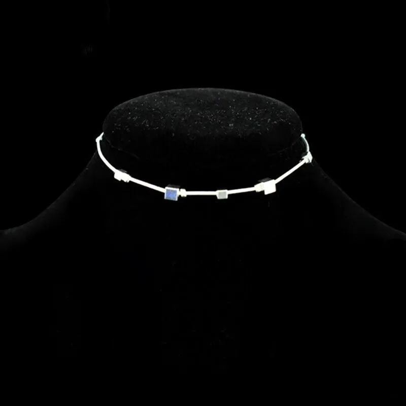 Silver Sterling Square Foot Chain Anklet For Women