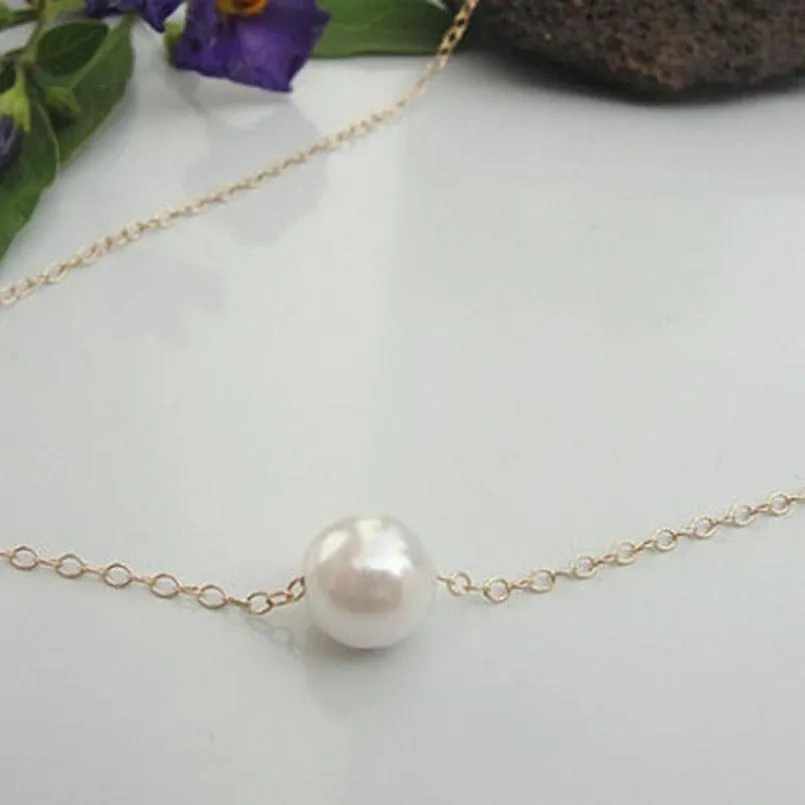 Simple Imitation Pearl Bib Choker Necklace