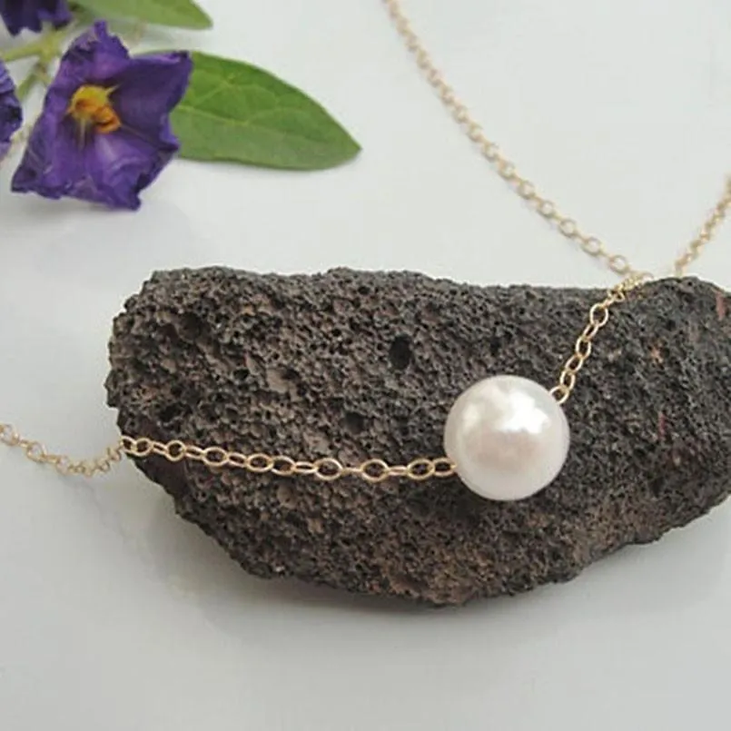 Simple Imitation Pearl Bib Choker Necklace