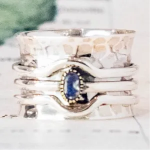 Sterling Silver Cradled Moonstone Meditation Ring - India