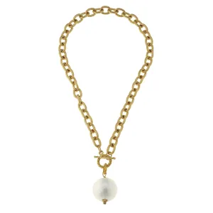 Susan Shaw Genuine Cotton Pearl on Toggle Necklace