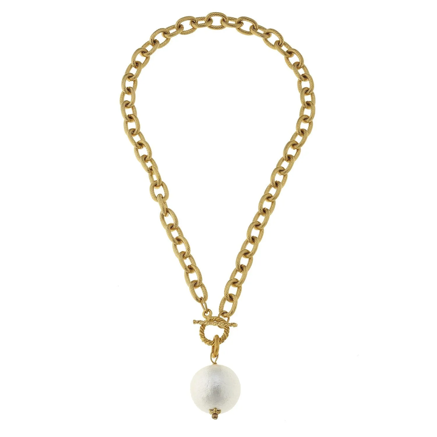 Susan Shaw Genuine Cotton Pearl on Toggle Necklace