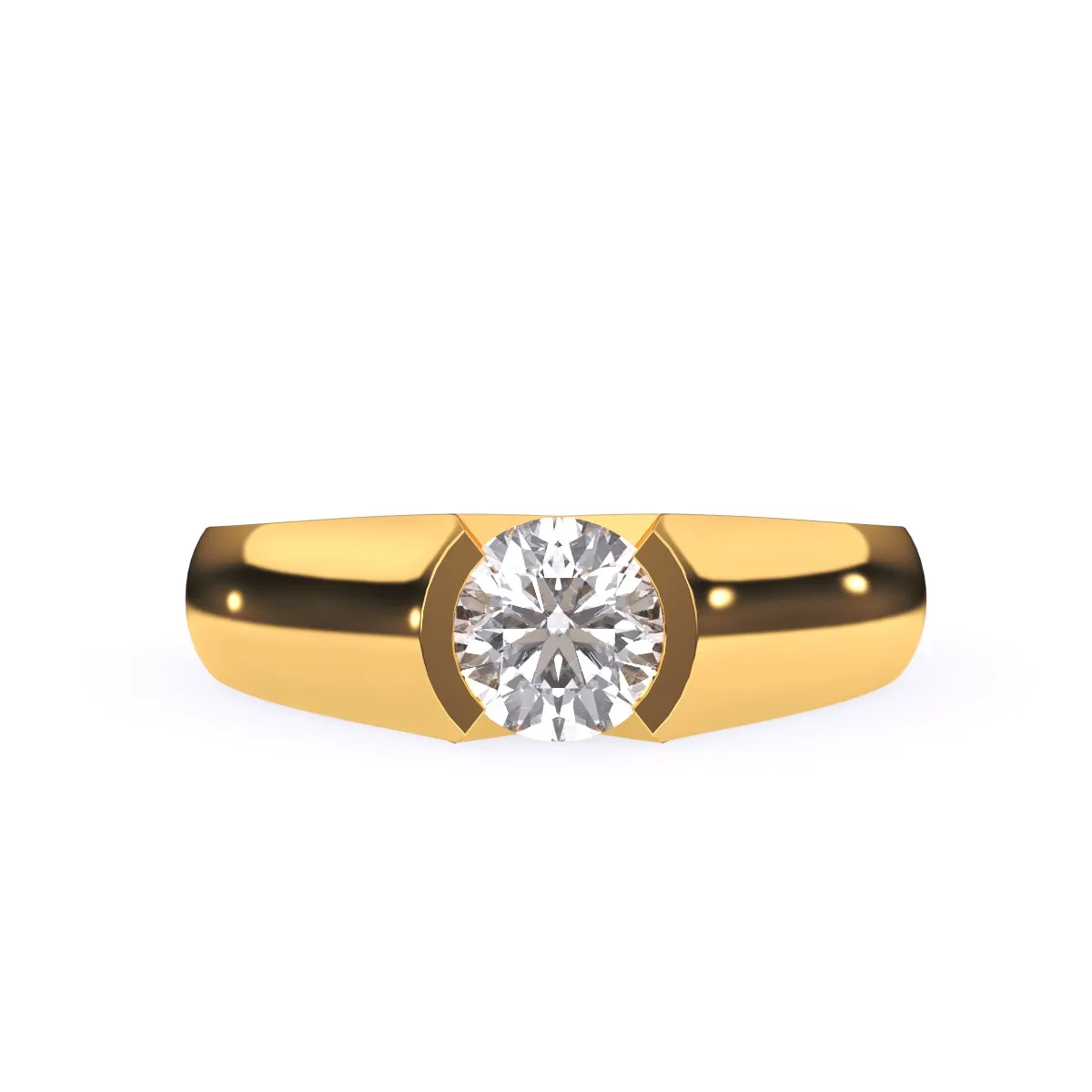 Tension Setting Round Diamond Solitaire Ring