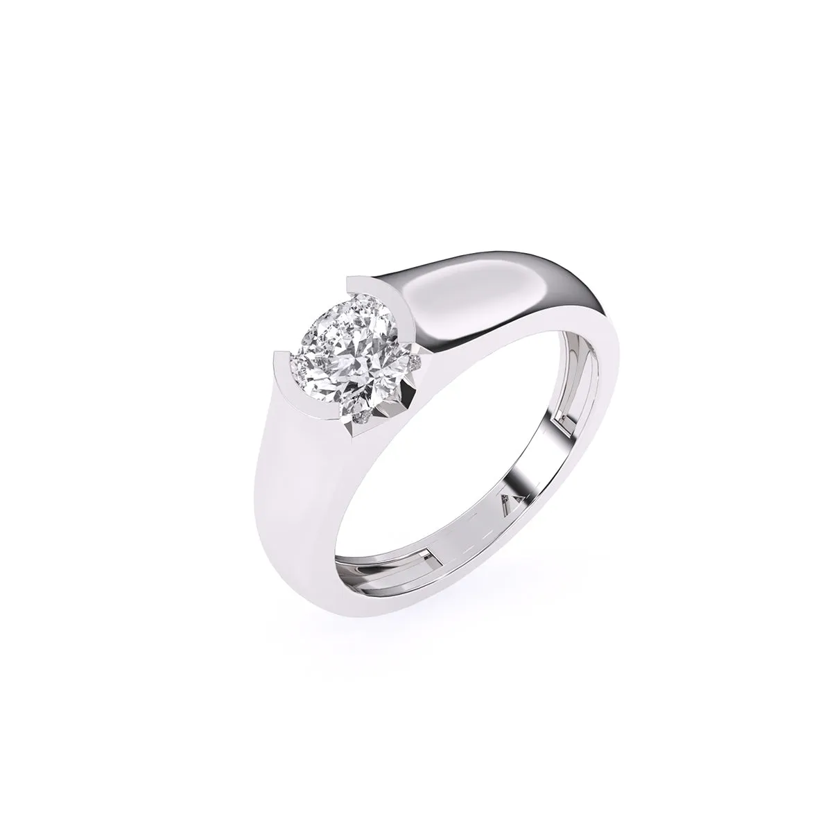 Tension Setting Round Diamond Solitaire Ring